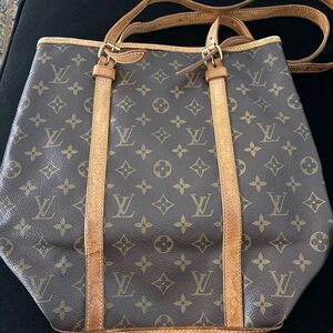Used Louis Vuitton Brown Monogram Tote Bag bucket bag used good condition